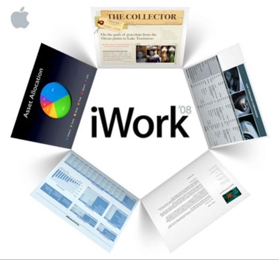 Apple iWork '08 8.0.1 Retail CD - Pages, Numbers, Keynote - Original Box, Manual - Image 1 of 1