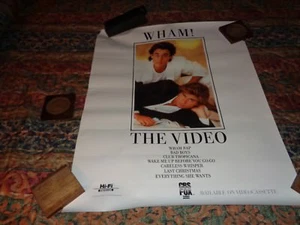 Carteles de celebridades; PÓSTER DE PROMOCIÓN WHAM PARA ""EL VIDEO"" 1985-CBS/FOX MÚSICA RARA - Imagen 1 de 12