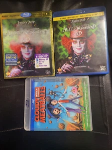 Alice in Wonderland (3D/Blu-ray/DVD Lenticular Slip) + CLOUDY W A CHANCE[3D BD] - Picture 1 of 5