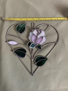 Stained glass metal heart suncatcher by Happythings - Picture 1 of 5
