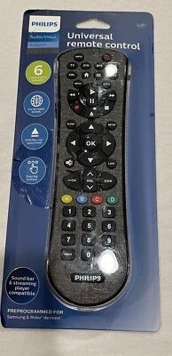 Philips 6-Device Universal Remote Control Soft Touch Gray New In Box SRP6320G/27 - Image 1 of 2