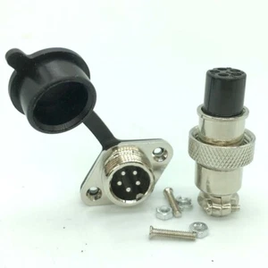 2 set GX12 5 Pin Aviation Plug Male Female Panel Cable Connector With dust cover - Picture 1 of 8