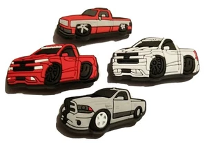 Trucks! Shoe Charms 4PC SET! NEW! For Shoes, Bracelets, Crafts & More! - Picture 1 of 2