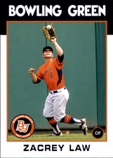2016 Bowling Green Hot Rods Grandstand 15 Zacrey Law Waco Texas TX Baseball Card