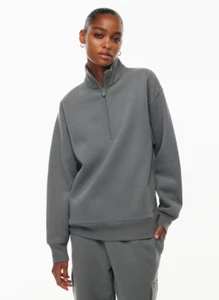 Aritzia Acogedora Sudadera de Vellón Novio 1/2 Cremallera De Colección Negra Mediana - Imagen 1 de 13