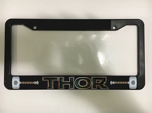 THOR  Avengers SUPER HERO NORSE Ragnarök HAMMER Black License Plate Frame NEW - Bild 1 von 2