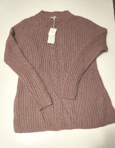 Lucky Brand Womens Pullover Sweater Pink Long Sleeve Crew Neck Boho Plus 1X - Picture 1 of 5