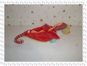 ⑳ -Doudou Dragon Vert Rouge Dragobert Multicolore Moulin Roty - Foto 1 di 4
