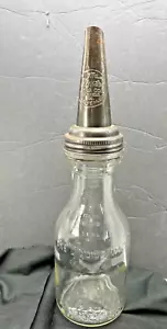 The Master One Quart Glas Tankstelle Motoröl 16" Flasche mit Ausguss 1923 - Bild 1 von 10