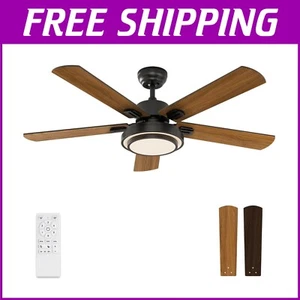 Quiet 52-Inch Ceiling Fan with Dimmable LED Lights & Remote Control - 5 Blades - Picture 1 of 11