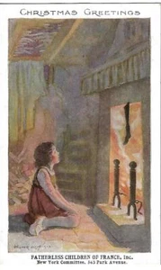 "Christmas Greetings" Fatherless Children of France Postcard Artist Signed - Imagen 1 de 2