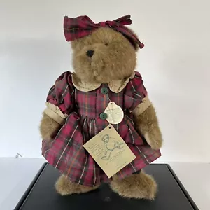 VTG Ethel B. Bruin Boyds Bears J.B. Bean Collection Plaid Dress & Bow 11" w/tags - Picture 1 of 9