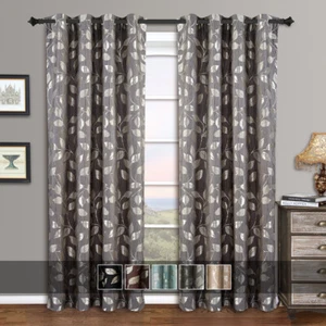 (Juego de 2) Paneles de cortina de ojal Charlotte Jacquard para ventana de hoja - Imagen 1 de 6