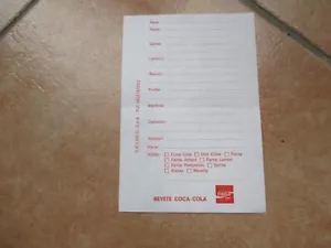 Foglietto ordini spesa BEVETE COCA COLA S.N.I.B.E.G. Napoli Beverly Kinsley - Foto 1 di 2