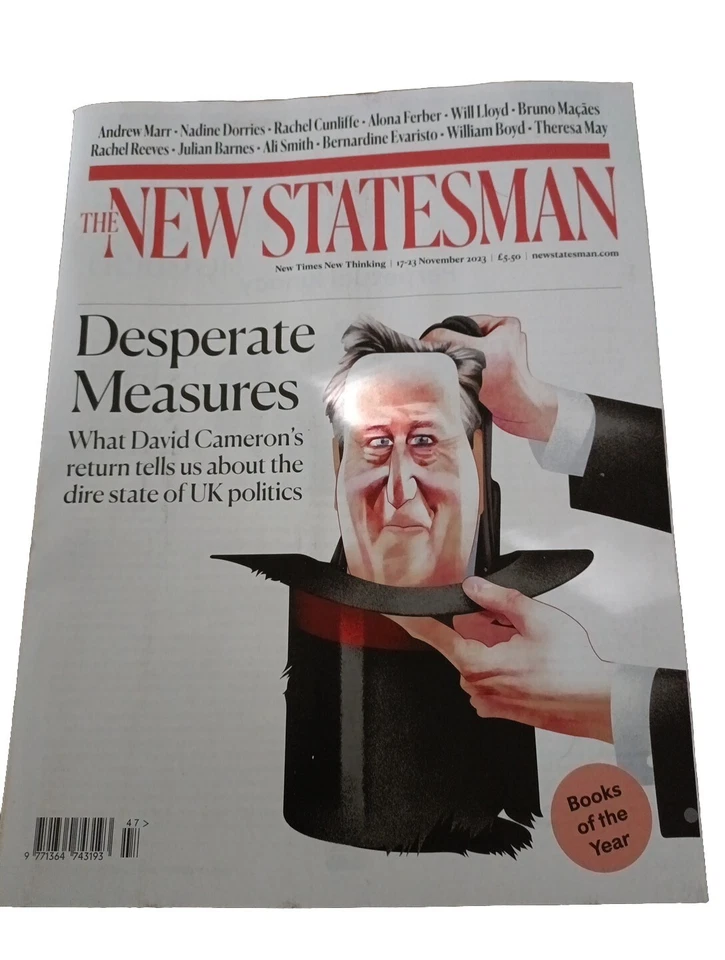 New Statesman magazine - 17 Nov 2023 Desperate Measures David Cameron return - Image 1 of 1