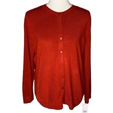 Pull cardigan extra confortable Croft and Barrow taille XXL petite rouille bouton avant