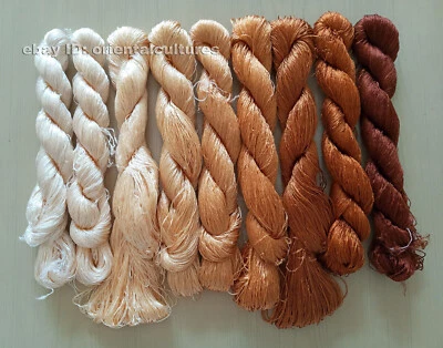 9bundles 100%natural mulberry silk,hand-dyed su embroidery silk floss/threads - Image 1 of 4