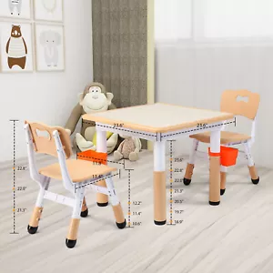 Kids Adjustable Toddler Table and Chairs Set Children Play Table for Age 3-8 - Picture 1 of 14