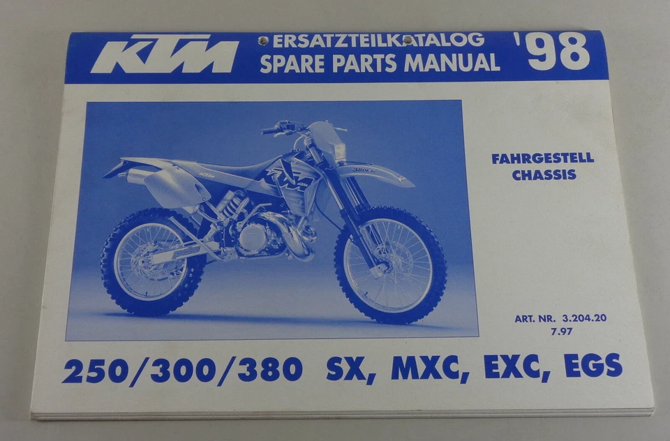 Parts Catalog KTM 250 / 300 / 380 SX, MXC, EXC, EGS Year 1998 Chassis - image 1 of 1