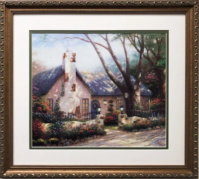 Thomas Kinkade "Morning Glory Cottage" NEWLY CUSTOM FRAMED Art - Image 1 of 3