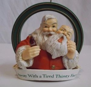 COCA COLA SANTA CLAUS 1933 Ad Tired Thirsty Face CHRISTMAS Tree ORNAMENT Coke - Picture 1 of 6