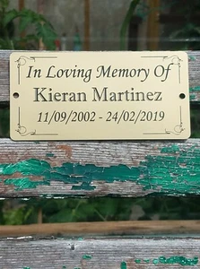 Personalised Engraved Bench Plate Memorial Grave Marker Plaque NON FADE/RUST - Picture 1 of 2