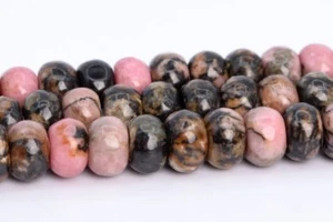 6x4MM Natural Rhodonite Beads Grade AAA Rondelle Gemstone Loose Beads 15" - Picture 1 of 3