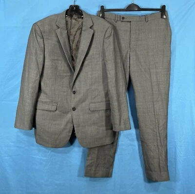 TRAJE CALVIN KLEIN Extreme Slim Fit 100% LANA GRIS 2 BOTONES Forrado 2 piezas 42R 33x29 Foto 1 de 4