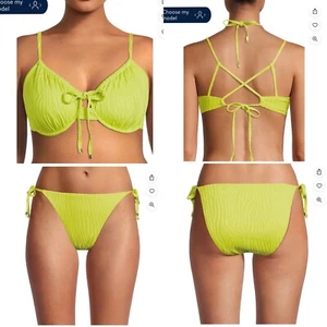 Adjustable Straps Underwire Tie Top & Side Tie Bottom bikini set M (8-10) - Picture 1 of 7