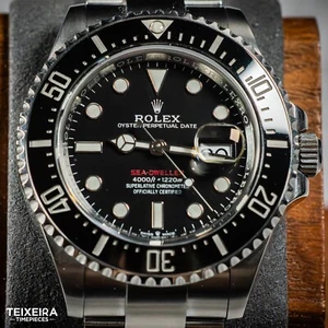 Rolex Sea-Dweller 126600 Silver Oyster Bracelet with Black Bezel Complete Set - Picture 1 of 19