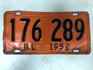 1952 ILLINOIS License Plate 176-289 - Picture 1 of 1