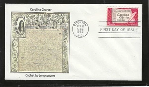 CAROLINA CHARTER FDC 1963 EDENTON, NORTH CAROLINA JERRY'S COVERS ONLY 1 MADE - Picture 1 of 1