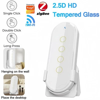 4 Gang Tuya ZigBee Smart Wireless Scene Switch  Tempered Glass Remote Control - Bild 1 von 4