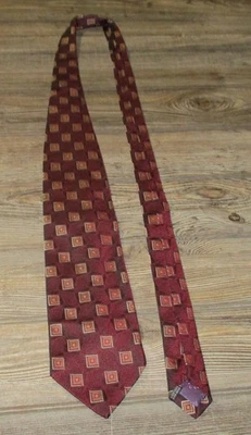 Corbata de cuello de diseñador Roberto Villini para hombre 100 % seda hecha a mano Italia estampado borgoña Foto 1 de 4