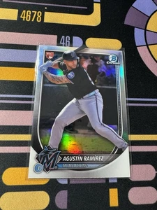 2025 Bowman Chrome Agustin Ramirez Red RC Variation Rookie #91 Miami Marlins - Bild 1 von 2