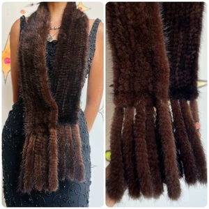 Vintage Hollywood Glam Mob Wife Mink Fur Scarf – 1950s Starlet Style - Picture 1 of 8