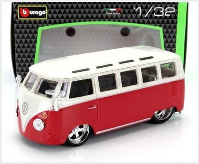 BURAGO BU43048RW VOLKSWAGEN - T1 SAMBA MINIBUS CUSTOM 1967 - RED WHITE - 1/32 - Immagine 1 di 2