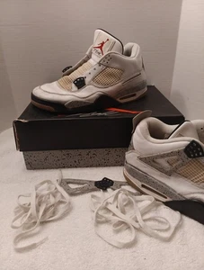 Air Jordan 4 White Cement 2015 Size 12 Mens For Repair Or Parts Original Box - Picture 1 of 21