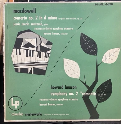 HOWARD HANSON EASTMAN ROCHESTER SYMPHONY MACDOWELL CONCERTO 2 D VINYL LP 105-51 - Image 1 of 4