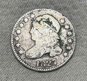 1827 Capped Bust Dime 10c Nice US Coin - Foto 1 di 5