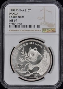 1991 CHINA PANDA S10Y NGC MS69 - Picture 1 of 2