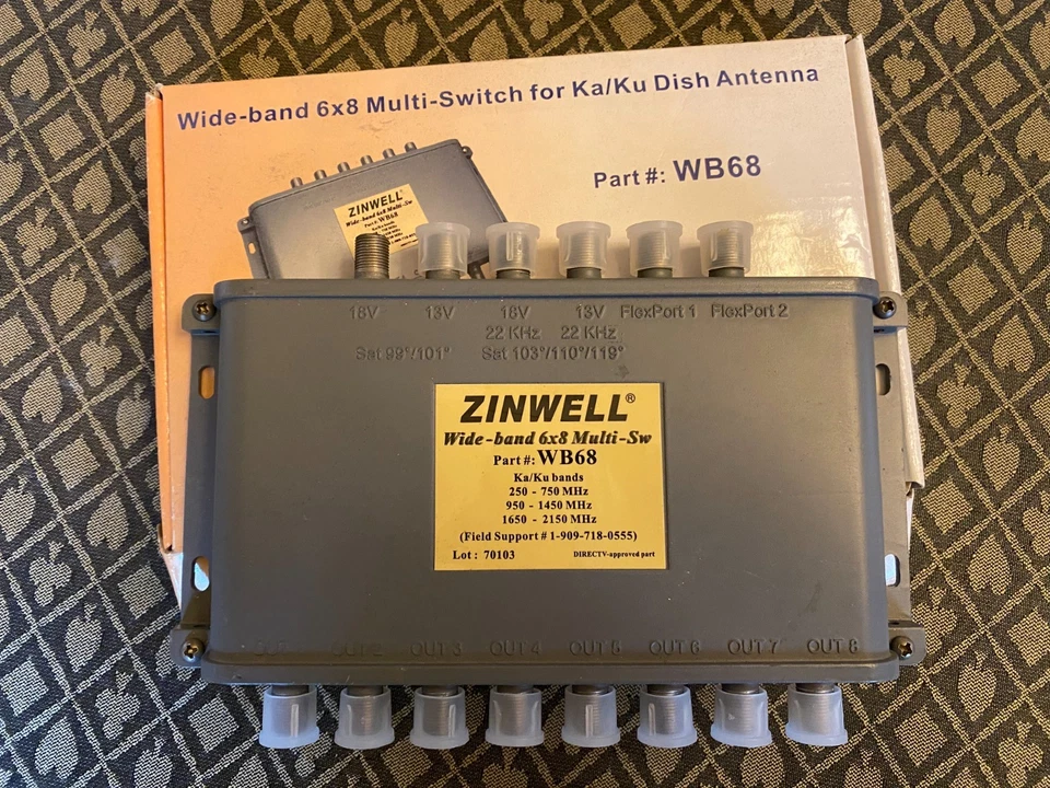ZINWELL DirecTV WideBand 6x8 MultiSwitch Ka/Ku WB68 DIRECTV - Image 1 of 1