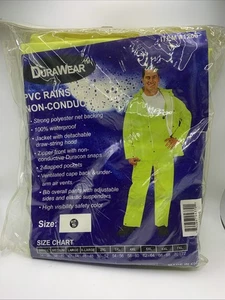 DURAWEAR MEN'S PVC RAINSUITE NON-CONDUCTIVE JACKET BIB OVERALL PANTS Size Small - Picture 1 of 17