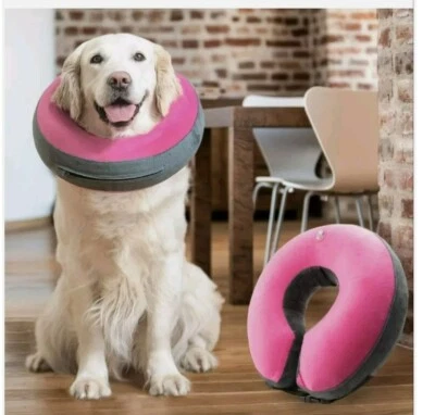 Good Boy Peluche Suave Inflable Recuperación E-Collar Mascota Perro Rosa Gris #2 9"-12.5"" Foto 1 de 3