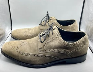 Cole Haan Wingtip Men's Green/Grey Suede Oxford Dress Shoes Size 11.5 - Picture 1 of 13