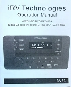 New iRV63 Technologies RV Wall Radio Stereo w/Remote, Bluetooth AM/FM/CD/DVD/MP3 - Picture 1 of 9