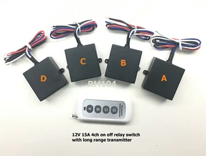 12v 15A 315mhz 4ch on off relay switch 1 LONG RANGE remote control RM104P - Picture 1 of 6