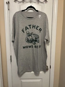 Mens T Shirt Gray 2XLT Father Mows Best Great Gift for Dad Grandpa Father - Picture 1 of 11