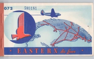 c1947 Eastern Air Lines Passenger's Coupon Booklet Aviation Flight Plane - Picture 1 of 6
