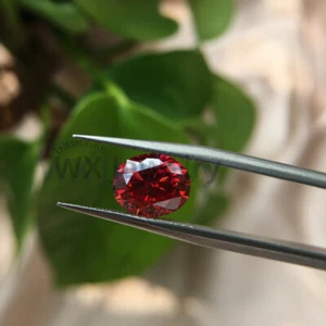 Loose Moissanite Red Color Oval Cut 1-5ct Real jewelry With GRA Certificate - Picture 1 of 6
